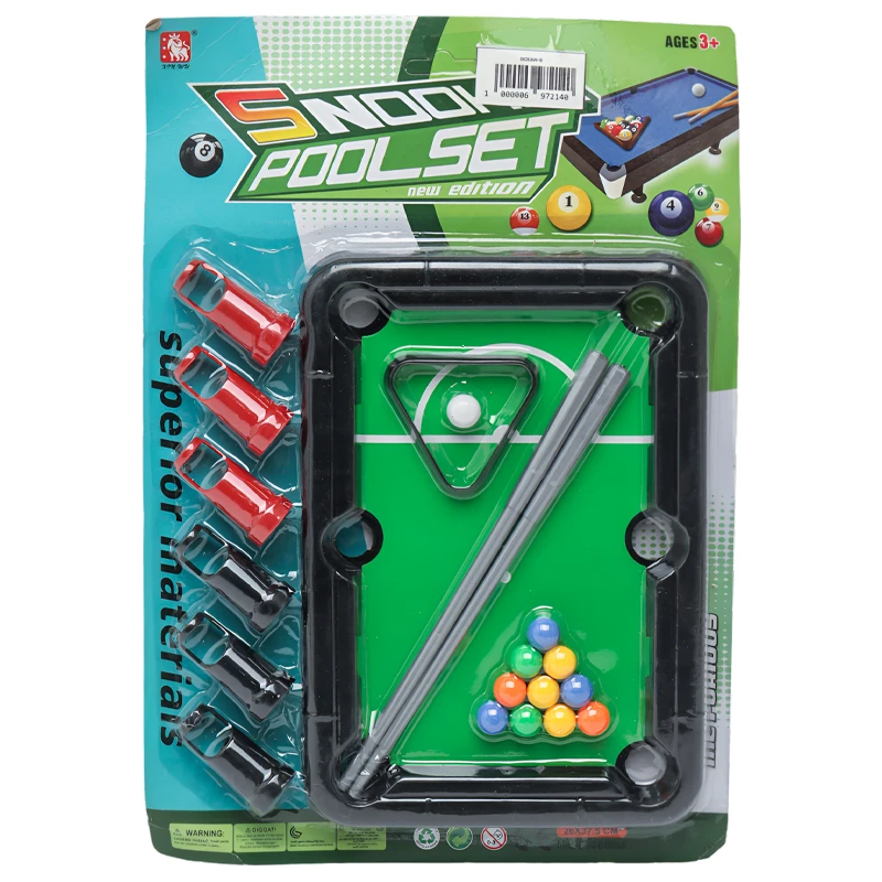 Snooker Mini Pool Set 17 x 25  cm Consists Of A Pool Table,(11balls,2sticks) (781)